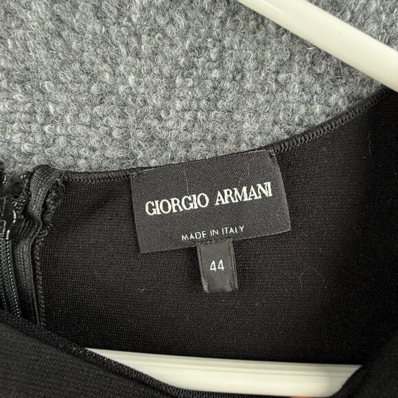 Giorgio Armani Asymmetric Keyhole Midi Dress Italy Black Size 44 (8 US) $1400 - Picture 11 of 16